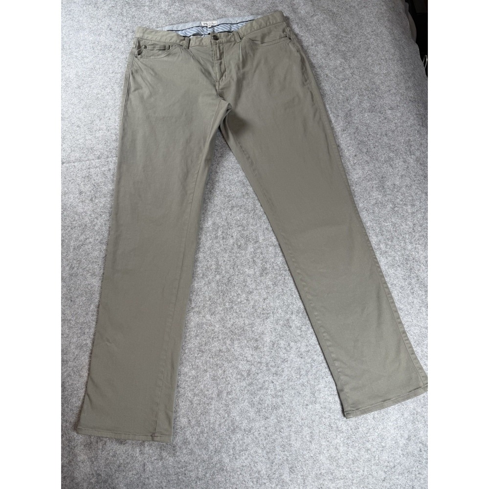 Peter Millar Mens Golf Chinos Pants 36x32 Taupe Gray 5 Pocket Cotton Stretch